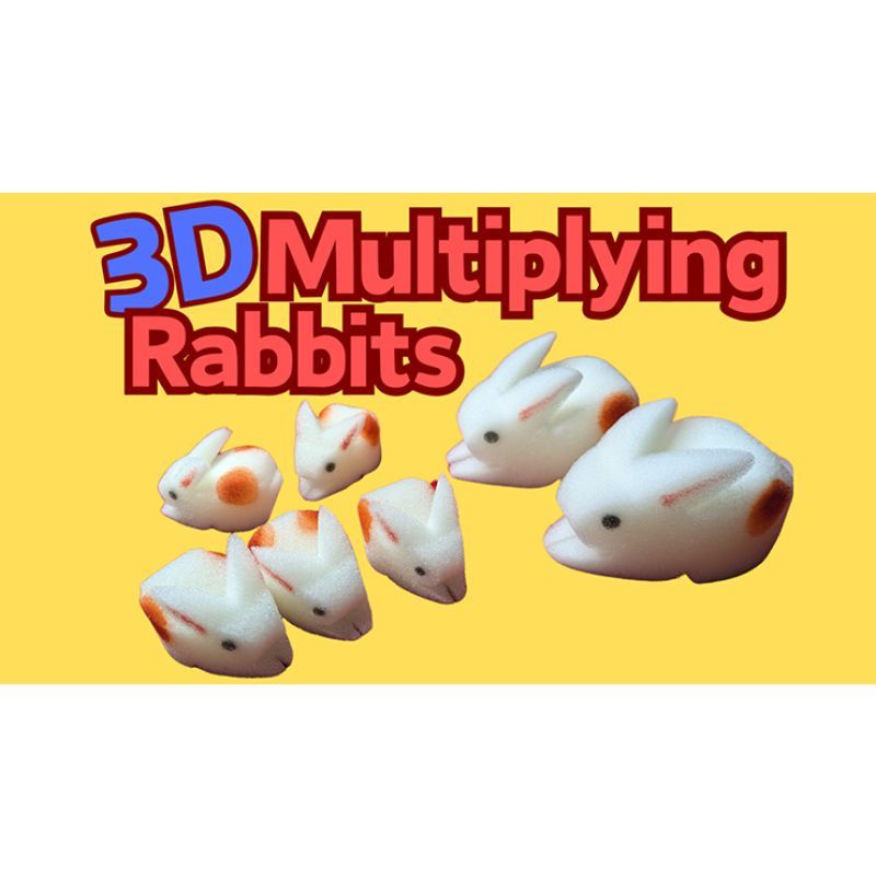 Foto 3D Multiplying Rabbits (7 Pc Mom and Pop with 5 babies) Set