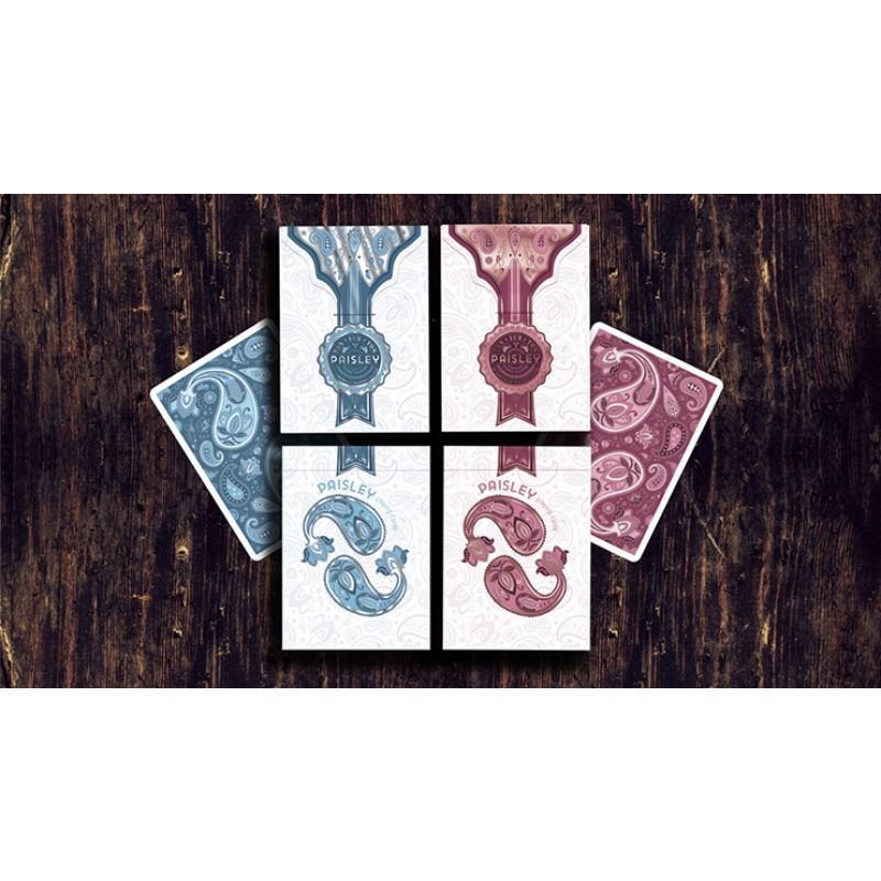 Foto Marked Paisley Ton sur Ton Poudre Blue Playing Cards (VT)