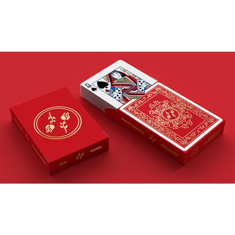 Foto Red Roses Gold Foil Playing Cards (Fully Marked)