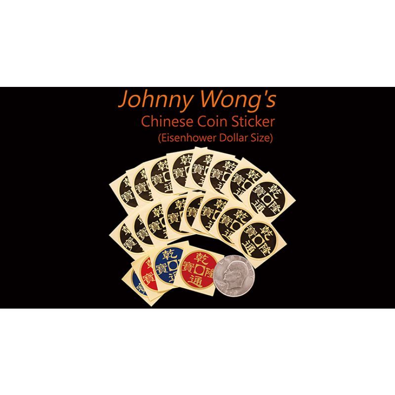 Foto Johnny Wong's Chinese Coin Sticker 20 pcs (Eisenhower Dollar Size) - Trick