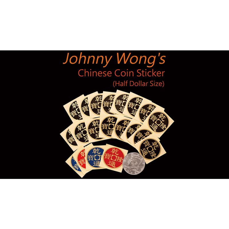 Foto Johnny Wong's Chinese Coin Sticker 20 pcs (Half Dollar Size) - Trick