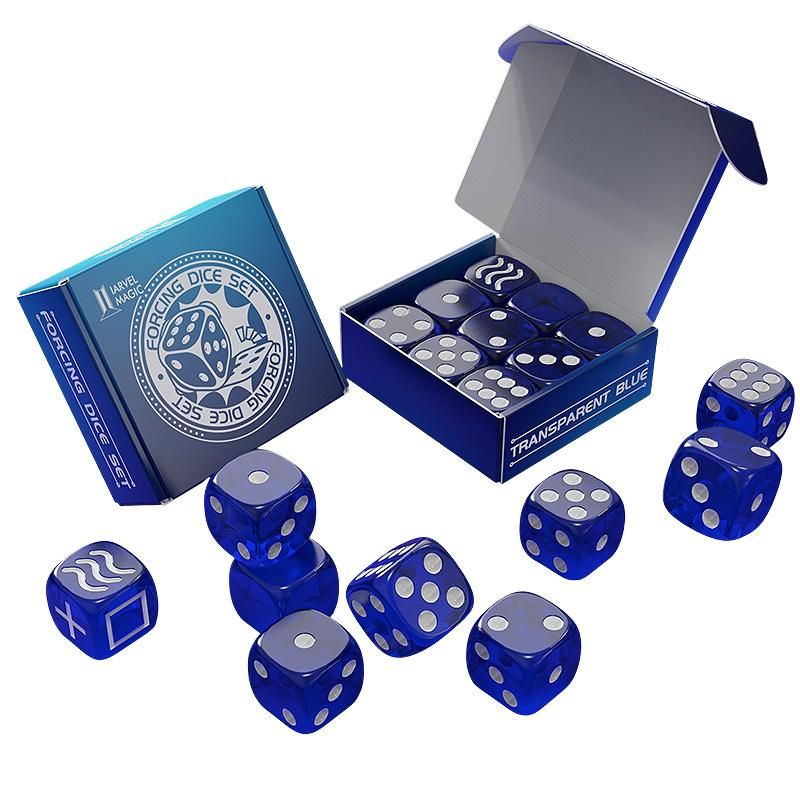 Foto Forcing Dice Set by Iarvel Magic - Forcing plus Normal Dice - Transparent Blue