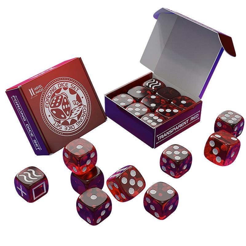 Foto Forcing Dice Set by Iarvel Magic - Forcing plus Normal Dice - Transparent Red