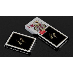 Foto Gold Foil Black Roses Casino Playing Cards (VT)
