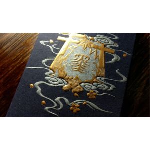 Foto Sumi Kitsune Myth Maker (Blue Craft Letterpressed Tuck) Playing Cards by Card Experiment (VT)