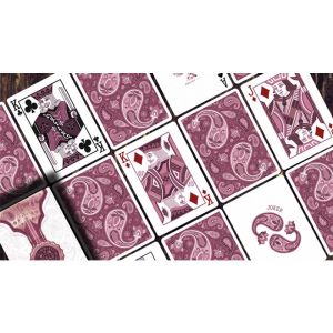 Foto Marked Paisley Ton sur Ton Poudre Rouge Playing Cards (VT)