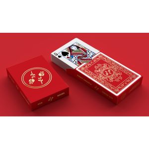 Foto Red Roses Gold Foil Playing Cards (Fully Marked)