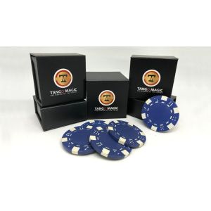 Foto Expanded Shell Poker Chip Blue plus 4 Regular Chips (PK001B)  by Tango Magic - Trick (VT)