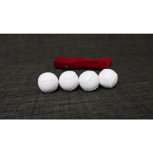 Foto Set of 4 Leather Balls for Cups and Balls (White w/White Stitching) by Leo Smetsers - Trick