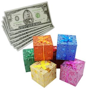 Foto Dollars to Gift Boxes